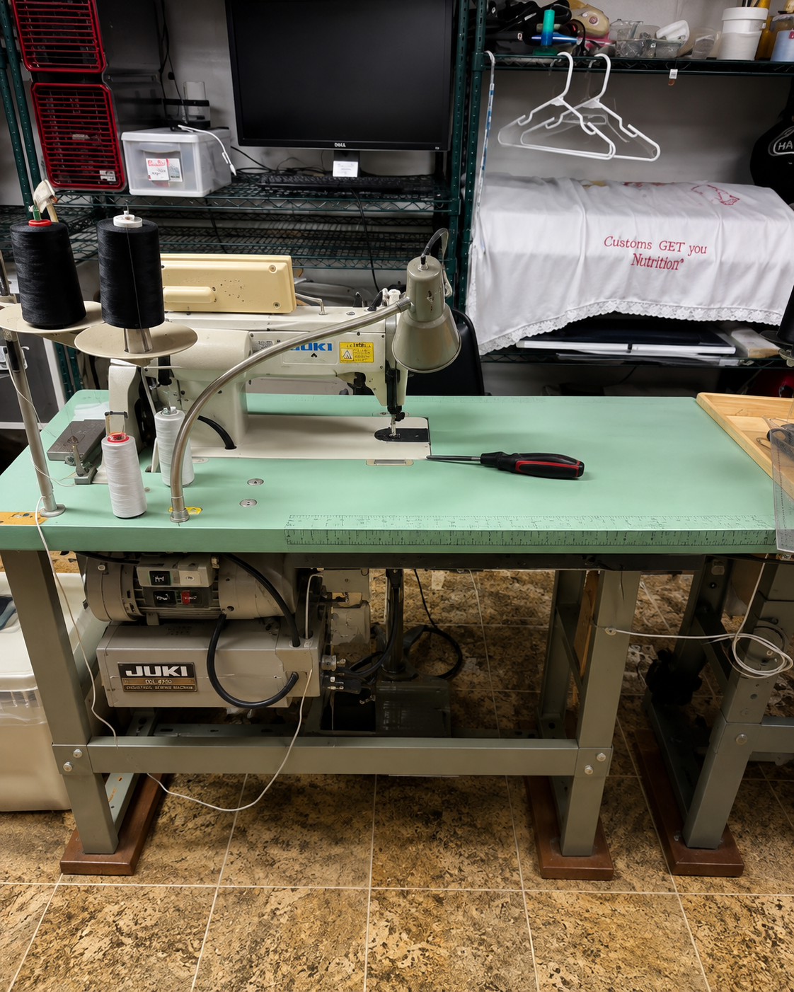 Industrial sewing machine used for professional alterations